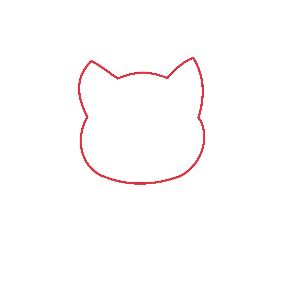 Cat drawing, step 1