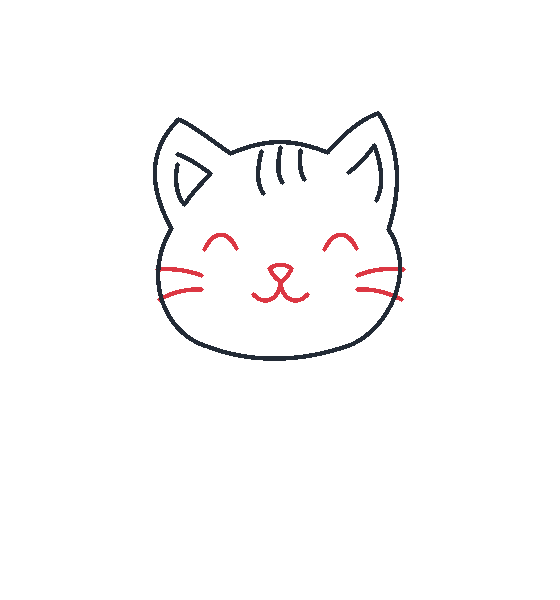 Cat drawing, step 3