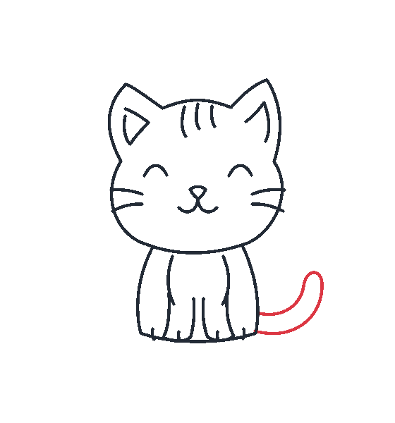 Cat drawing, step 6