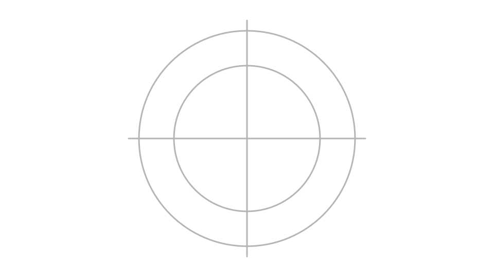 罗盘玫瑰绘画教程:六步画出八方向图案 — 步骤 1: 画两个同心辅助圆