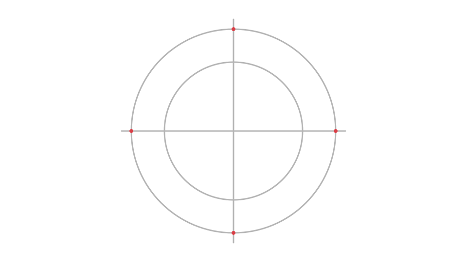 罗盘玫瑰绘画教程：六步画出八方向图案 — 步骤 2: 标出上下左右轴线