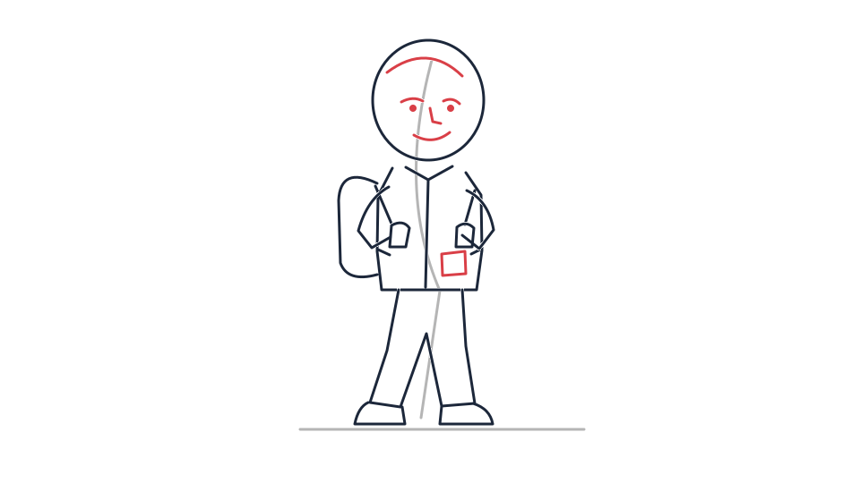 Drawing character tutorial: create a simple full-body explorer — step 5: Add expression and a few costume cues