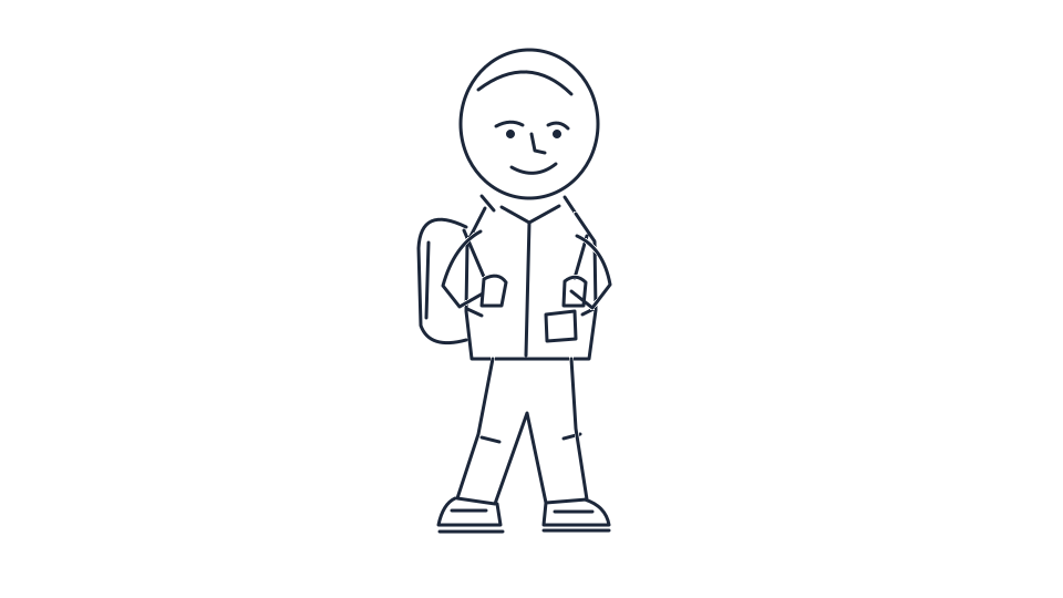 Drawing character tutorial: create a simple full-body explorer — step 6: Simplify and finish the silhouette