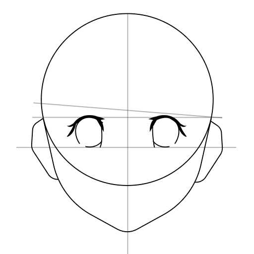 Anime head drawing tutorial — step 11