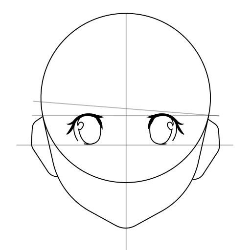Anime head drawing tutorial — step 12