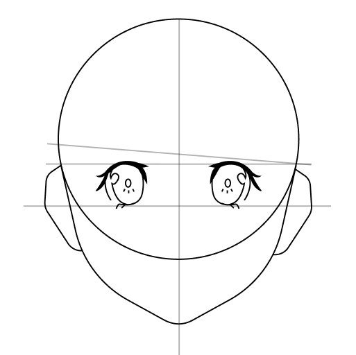 Anime head drawing tutorial — step 13