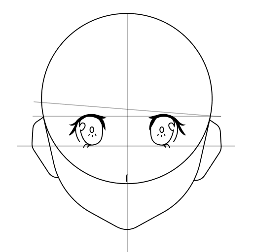 Anime head drawing tutorial — step 14