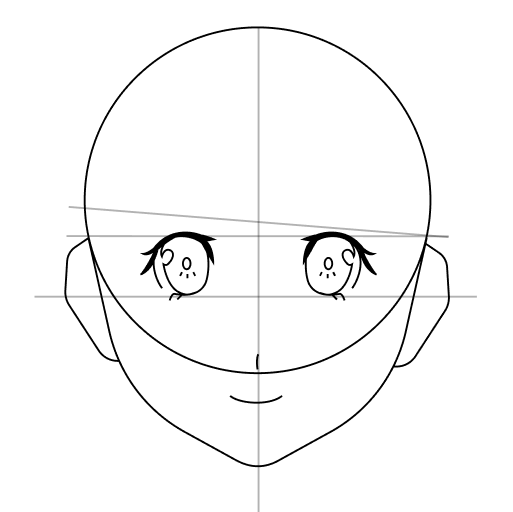 Anime head drawing tutorial — step 15