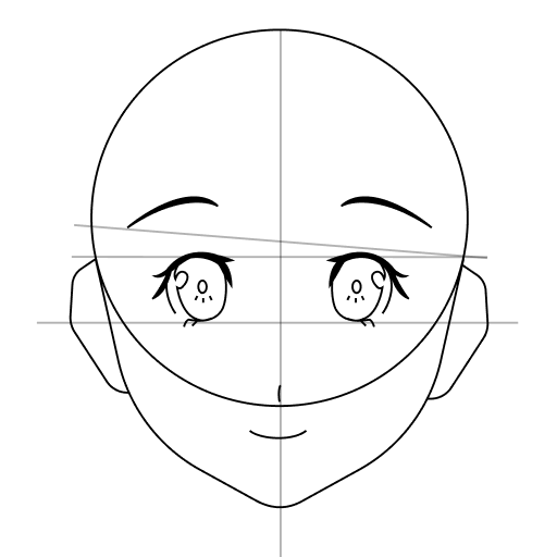 Anime head drawing tutorial — step 16