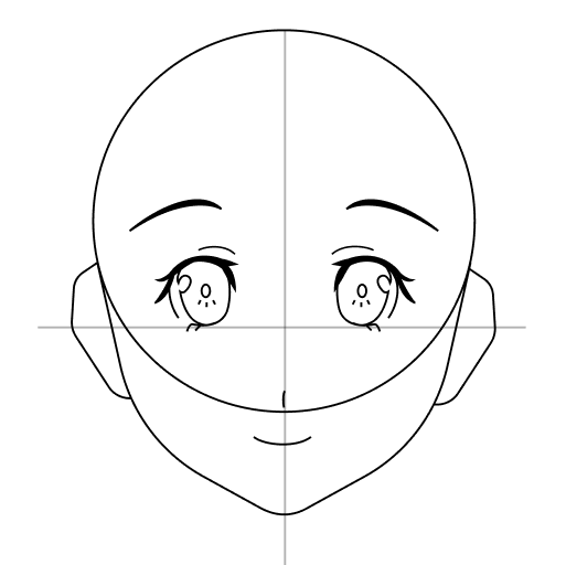 Anime head drawing tutorial — step 17