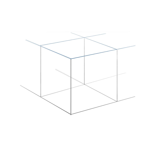 Drawing a cube step by step — step 4