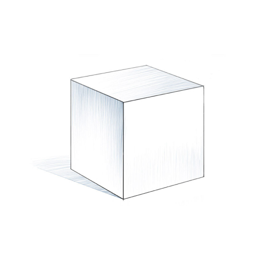 Drawing a cube step by step — step 6