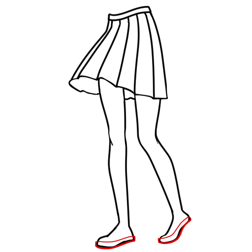 日本女学生的腿 — 步骤 10