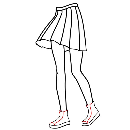 日本女学生的腿 — 步骤 12