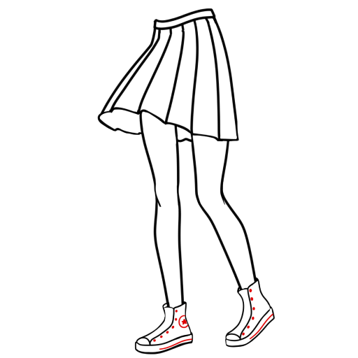 日本女学生的腿 — 步骤 13