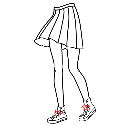日本女学生的腿 — 步骤 15