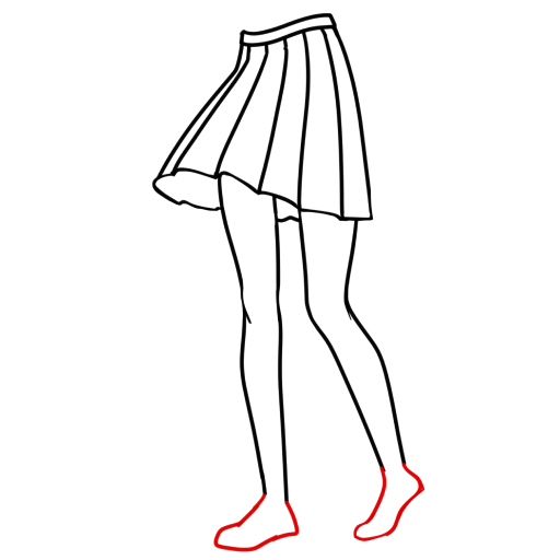 日本女学生的腿 — 步骤 9