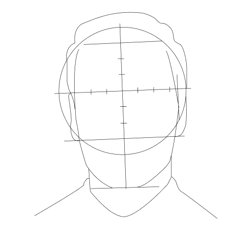 Learning how to draw a human face — step 4