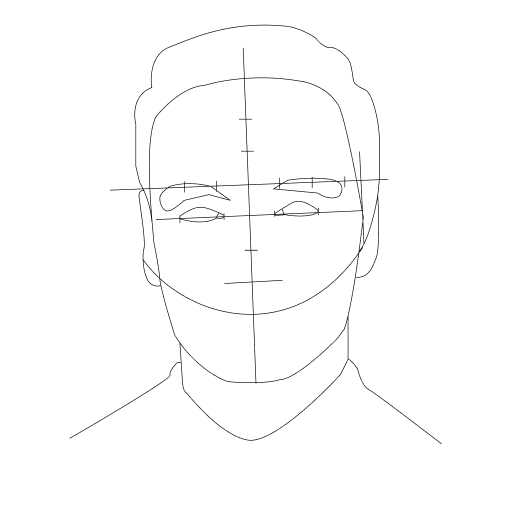 Learning how to draw a human face — step 5