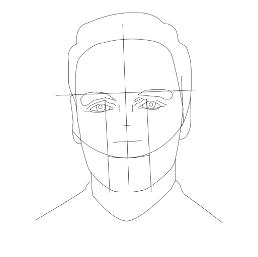 Learning how to draw a human face — step 6